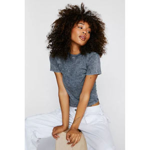 Women Crop <b>Top</b> Tshirt Soft Cotton Casual Summer Street Style Daily Clothing - Product Image 2