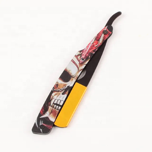 Custom Logo Antique Folding Shaving German Stainless Steel Straight <b>Razor</b> Single Edge Blade Bikini Tegra Surgical CO Wood Handle - Product Image 3