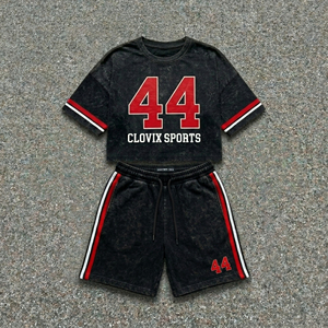 Acid Wash Streetwear Set Men Loose Fit T <b>Shirt</b> And Shorts Matching Set Wholesale Manufacturer - Product Image 4