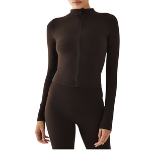 Custom Wholesale Adults Men Yoga Wear Windproof Breathable Gym Tops Fitness Running Pilates Spandex Regular Fit <b>Zip</b> Jackets - Product Image 4