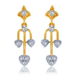 14K Gold Plated Heart Lab Grown <b>Diamond</b> <b>Dangle</b> <b>Earrings</b> for Women Luxury Bridal Wedding Fashion Jewelry - Product Image 1