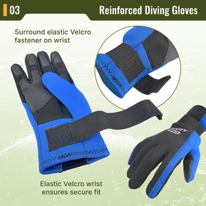 Guantes de Buceo Aropec de Neopreno de 2 mm con Palma y Dedos Reforzados con PVC Antideslizante, Correa de Muñeca Ajustable - OEM/ODM/OBM - Product Image 4
