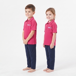 Polo de Manga Corta con Cierre de Cremallera para Niños, Unisex, Color Rosa, Transpirable, Corte Regular, Camiseta Informal para Niños - Product Image 4