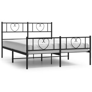 Cadre de lit king size en acier noir thermolaqué, lits en métal - Product Image 2