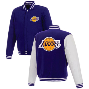 Custom Unisex Lakers Varsity Jacket with Breathable Wool/Polyester Winter Front Logo Embroidery Patch OEM/ODM - Product Image 4