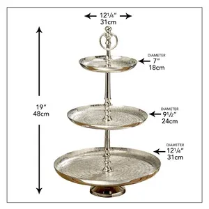 Soporte de Metal Hecho a Mano para Pasteles, Moderno Exhibidor de Pasteles para Panadería o Cafetería, Ajustable, Elegante, con Detalles de Cristal, de Acero Inoxidable - Product Image 2