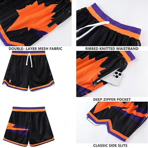 Nouveau design, sublimation, polyester de qualité, short de sport uni, short de basket-ball personnalisé avec logo, maille, pour hommes - Product Image 5