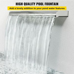 Cascata a Muro Rettangolare da Esterno per Giardino/Piscina in Acciaio Inossidabile da 150 cm con Illuminazione a LED e Connettore per Tubi - Product Image 2