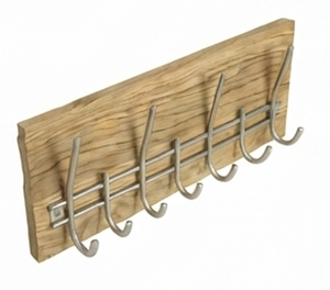 Elegant Coat <b>Hook</b> Organizer Metal With Wooden Base Perfect <b>For</b> Bathroom And Kitchen Door Storage Stylish Home Decoration - Product Image 1