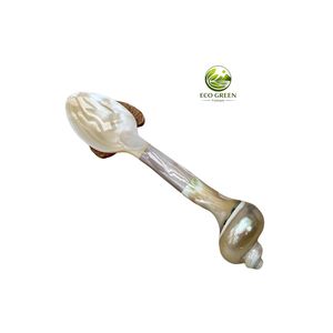 Elegante Cuchara Moderna de Lujo con Concha Natural de Madreperla Plateada para Caviar, Postres, Regalo para Fiestas, Obsequio Empresarial - Product Image 4
