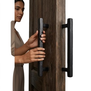 Industrial Matte <b>Black</b> Cast Iron Square Kitchen Cabinet Pulls & Furniture Handles for Dresser Bedroom Villa Use - Product Image 2