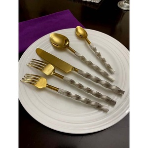 Grande vente vaisselle cuillère et fourchette couteau buffet métal nouveau Design incroyable poignée couteau occidental en acier inoxydable fourchette cuillère couverts - Product Image 1
