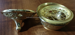 Quemador de incienso de latón en relieve hecho a mano, Red de Semillas de madera, quemador de carbón para decoración del hogar, difusor de Aroma para perfumería - Product Image 3