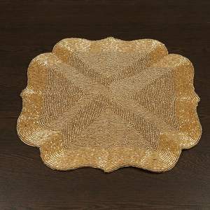 Kitchen Table Decor Table <b>Placemats</b> <b>Round</b> Beaded <b>Placemats</b> Seed Bead Place Mat Dining Party Custom Outdoor Wedding - Product Image 6