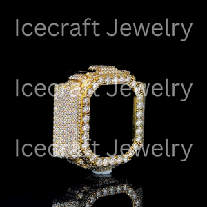 Estuche de Lujo Personalizado para Reloj, Forma Cuadrada, Estilo Diamante con Incrustaciones de Moissanita, Cubierta Brillante - Product Image 3