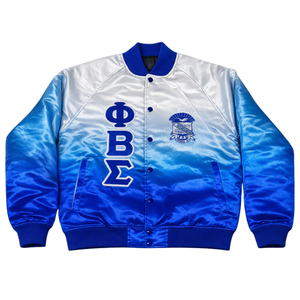 Chaqueta Bomber Desgastada Phi Beta Sigma, Ropa de Fraternidad Griega con Diseño Clásico, Comodidad Premium y Ajuste Elegante - Product Image 4