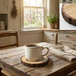Natural Wooden Round Slice <b>Coasters</b> Handmade Classic Eco-Friendly <b>Heat</b> Resistant for Home Decor - Product Image 6