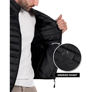 Quilted <b>Packable</b> Puffer Vest Men Jet Black Ultralight Compressible Sleeveless Core Warmer Sleeveless <b>Jackets</b> - Product Image 5