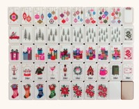 Mahjong personnalisé en acrylique à 4 couches, vente en gros, Mahjong de Noël gravé, ensemble de jeu festif, Mahjong de boutique pour le divertissement
