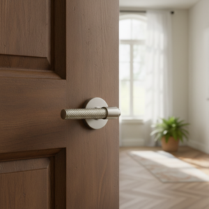 Designer Brass Mortise <b>Door</b> <b>Handle</b> <b>Set</b> with Knurled Grip | Contemporary <b>Door</b> Hardware in Z-Black PVD Gold and Antique Finish - Product Image 3
