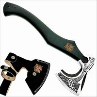 Hacha Vikinga Industrial Hecha a Mano, de Acero al Carbono Forjado, con Cabeza de Hacha Barbuda y Mango de Madera de Fresno, 18 Pulgadas, para Camping, Bushcraft y Supervivencia