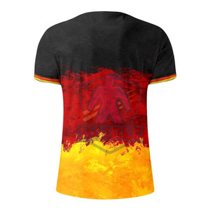 เสื้อยืดกีฬาผู้ชายทรงสปอร์ต ผลิตจากโรงงานโดยตรง วัสดุดีที่สุด สีและโลโก้สั่งทำได้ ระบายอากาศได้ดี ผลิตจากโพลีเอสเตอร์ 100% คุณภาพสูง แขนสั้น - Product Image 6