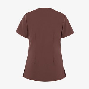 2026 Fashionable Wholesale Custom Knitted Nursing Wear <b>Set</b> Multi Pockets V Neck Plain Fashion Comfortable Women's <b>Scrub</b> Tops - Product Image 4