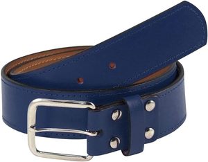 Ceinture Formelle en Cuir Véritable Couleur Unie en Peau de Vache avec Boucle Ardillon Rectangulaire Argentée Durable Moulage Monobloc - Product Image 2