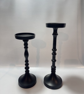 Minimalist Matte Black Aluminium Candle Holders Set 2 <b>Tall</b> <b>Thin</b> Stem Taper Candlestick Stands Modern <b>Table</b> Centerpiece Decor - Product Image 5