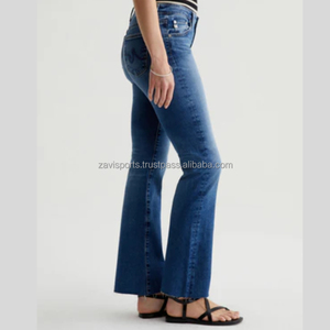 กางเกงยีนส์เอวยาวทันสมัยสำหรับผู้หญิงกางเกงยีนส์ขาดสูงปานกลางสำหรับผู้หญิงกางเกงยีนส์เข้ารูปขาเซ็กซี่ระบายอากาศได้ - Product Image 4