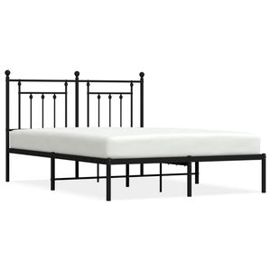 Cadre de lit king size en acier noir, lit rectangulaire en métal - Product Image 2