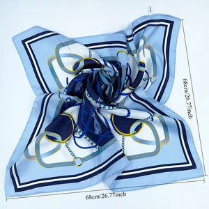 Bufanda de Cadena a Cuadros de 68 cm para Mujer, Bufanda de Fibra de Poliéster para Otoño e Invierno, Chal y Bufanda para el Cuello Modernos y Versátiles - Product Image 3