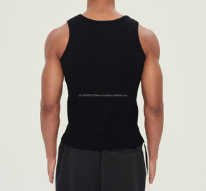 Débardeur de style américain avec côtes épaisses, ajusté, pour l'entraînement musculaire, sans manches, camisole, débardeur pour homme - Product Image 3