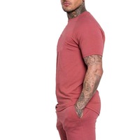 T-shirt à manches courtes pour homme, col rond, coupe classique, décontracté, 100% coton jersey tricoté, couleur unie, design simple
