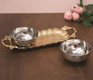 New Arrival Metal <b>Serving</b> <b>Tray</b> With Handle Food <b>Serving</b> Platter Centerpiece <b>Tray</b> for Home Hotel Restaurant Wedding Decoration - Product Image 1