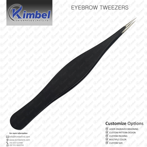 Pinzas para Cejas de Acero Inoxidable Negro para Vello Encarnado, Pinzas de Punta Fina y Afilada - Product Image 2