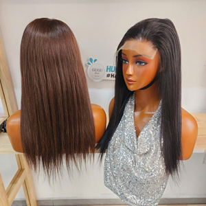 Raw Vietnamese Hair Super Double Drawn Bone Straight Lace Front Wigs Hight Quality Single Drawn Human Hair Wigs for Black Women - Product Image 2
