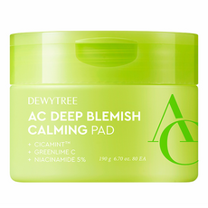 Dewtree Confezione da 1 di Dischetti Lenitivi per il Viso, 80 Pezzi, 190g, Deep Trace AC per Pelle Grassa, Ingrediente Principale Niacinamide - Product Image 1