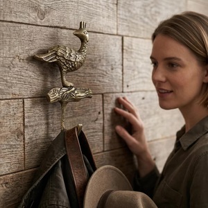 Ba Vintage Retro <b>Rustic</b> Antique Metal Peacock Wall Hook Handmade Animal Design Coat Hanger Single Hook Decorative Home Accessory - Product Image 4