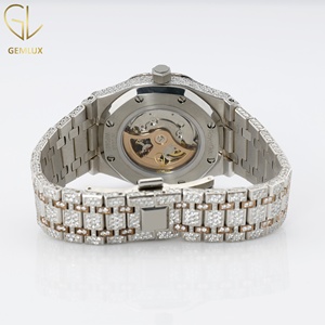 Reloj de Diamantes Moissanite D VVS para Hombre, Estilo Hip Hop, Dos Tonos, Acero Inoxidable, Fecha Automática, Reloj de Lujo para Hombre - Product Image 4