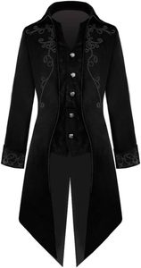 Disfraz de Halloween para Adultos, Frac Victoriano Medieval, Estilo Steampunk, Pirata, Príncipe, Gótico, Renacentista, Fantasía, Cosplay, OEM - Product Image 5