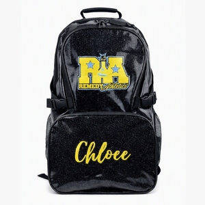 Custom Personalized RFID-Protected Anti-Theft <b>Waterproof</b> GPS Glitter <b>Backpack</b> for Cheerleading Team Sports with Logo and Name - Product Image 1