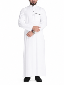 Long Sleeves <b>Men</b> Casual Dress Pure Cotton Polyester Turbans <b>Men</b> Clothing Ankle Length Button Pocket Whole sale - Product Image 1