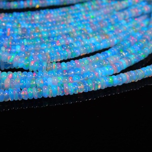 4mm Tanzanite Fire Ethiopian Opal Smooth Rondelle Beads Natural Tanzanite Opal Fire Bead for Jewelry Making - Product Image 2