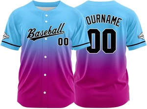 Maillot de baseball personnalisé pour homme, manches courtes, sublimation dégradée jaune marine, polyester respirant, uniforme avec logo et numéros - Product Image 6
