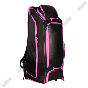 SIBRIN <b>Black</b> for Waterproof Unisex Stand Cricket Kit Bag Wheels <b>Backpack</b> Straps Shoe Compartment <b>Large</b> Capacity Duffle Trolley - Product Image 5