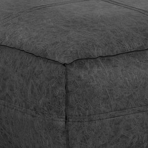 Pouf tavolino da caffè quadrato grande nero effetto invecchiato Brody - Product Image 2