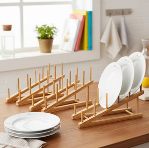 Support à assiettes en bois pour livres et assiettes décoratives, idéal pour mariages et usage domestique - Product Image 5