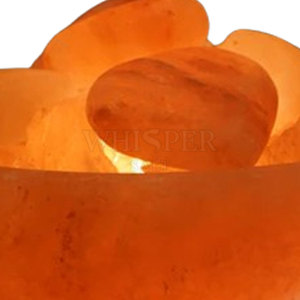 Premium Carved Modern Natural Fire Bowl Salt Lamp Decorative Home Decor - Product Image 2