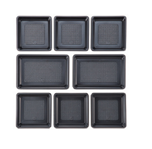 Bandeja Cuadrada Negra de PP con Borde de Cobre para Uso Doméstico, Contenedores y Empaques de Alimentos - Product Image 5